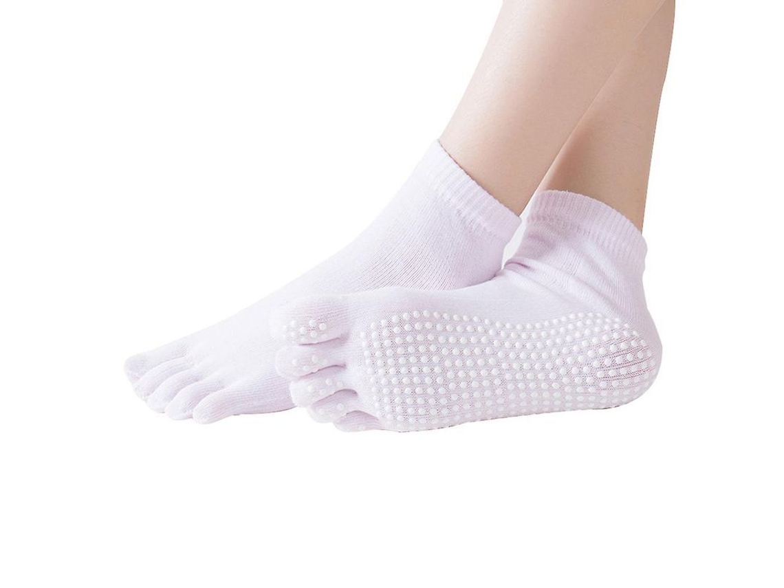 Calcetines De Yoga Para Mujer Y Hombre Con Punta Completa Y Agarre Antideslizante Para Yoga Barre Pilates Y Más Todos Os Dedos Rosa