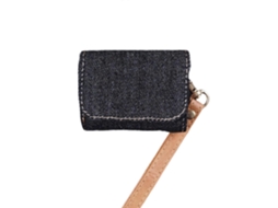 Capa Protetora De Pu Com Textura De Tecido De Cowboy Para Airpods Pro