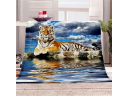 Manta de Flanela Fansu Estampa Tigre 3d Colcha Microfibra Macia e Fofa para o Inverno Ideal Cama Ou Sofá Adequ