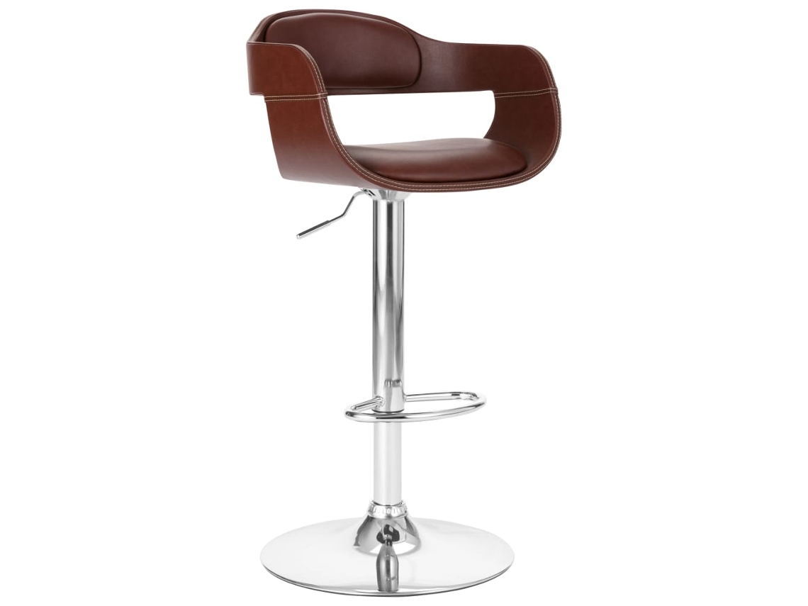 Vidaxl Banco De Bar Couro Artificial Castanho