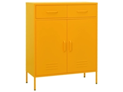 Vidaxl Armário De Arrumação Aço 80x35x101,5 Cm Amarelo Mostarda