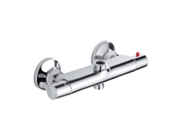 Misturador De Chuveiro Termostático 2 Saídas, Aço Inoxidável/plástico/cobre, Prata