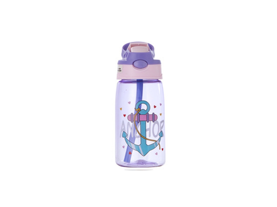 Garrafa de Água Infantil Descartável e Portátil de 480 Ml. MDUG (âncora Roxa)