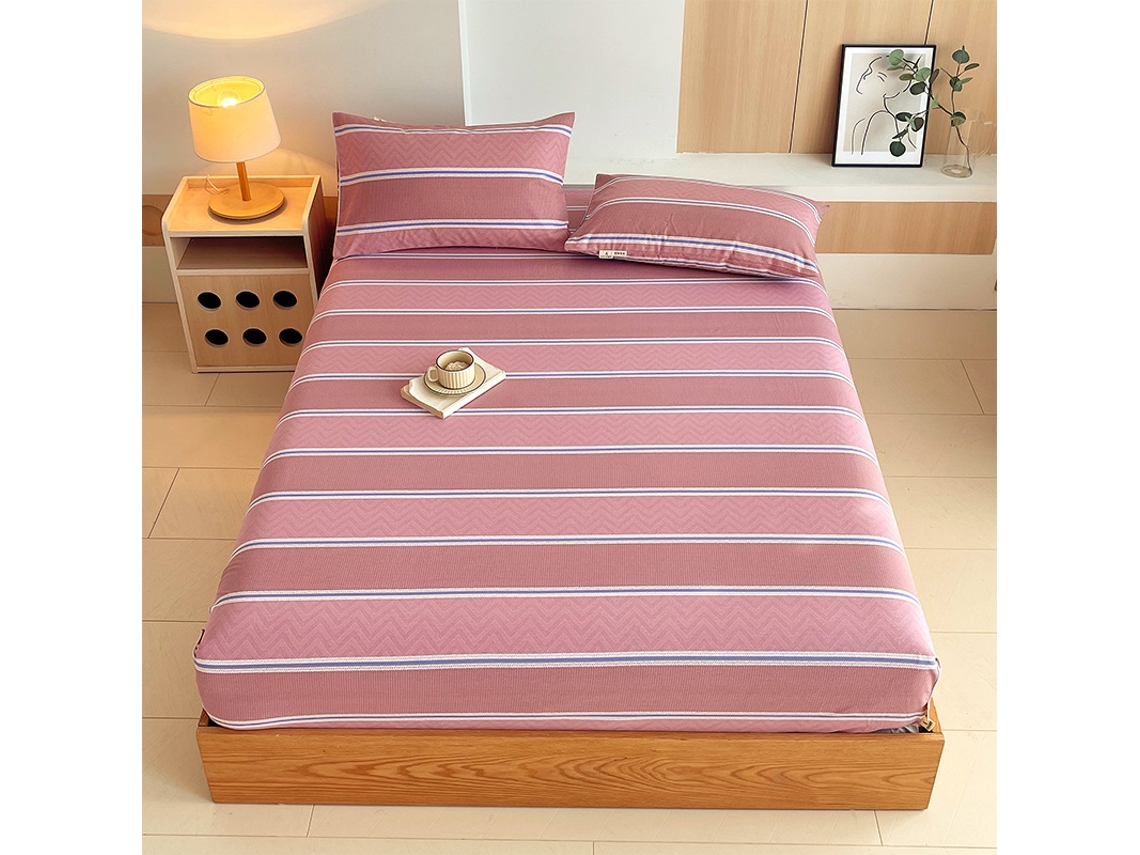 Lençol Elástico, 120*200cm, Tecido De Algodão Cru, Bolso Profundo De 30cm, Estilo Casa De Campo,para Meninas E Mulheres. Rosa Hexinyigjly