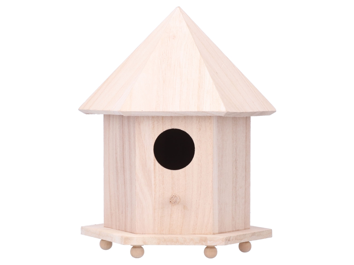 Primerox casa de Pássaros de Madeira com Suporte para Jardim Decoração e Ninho