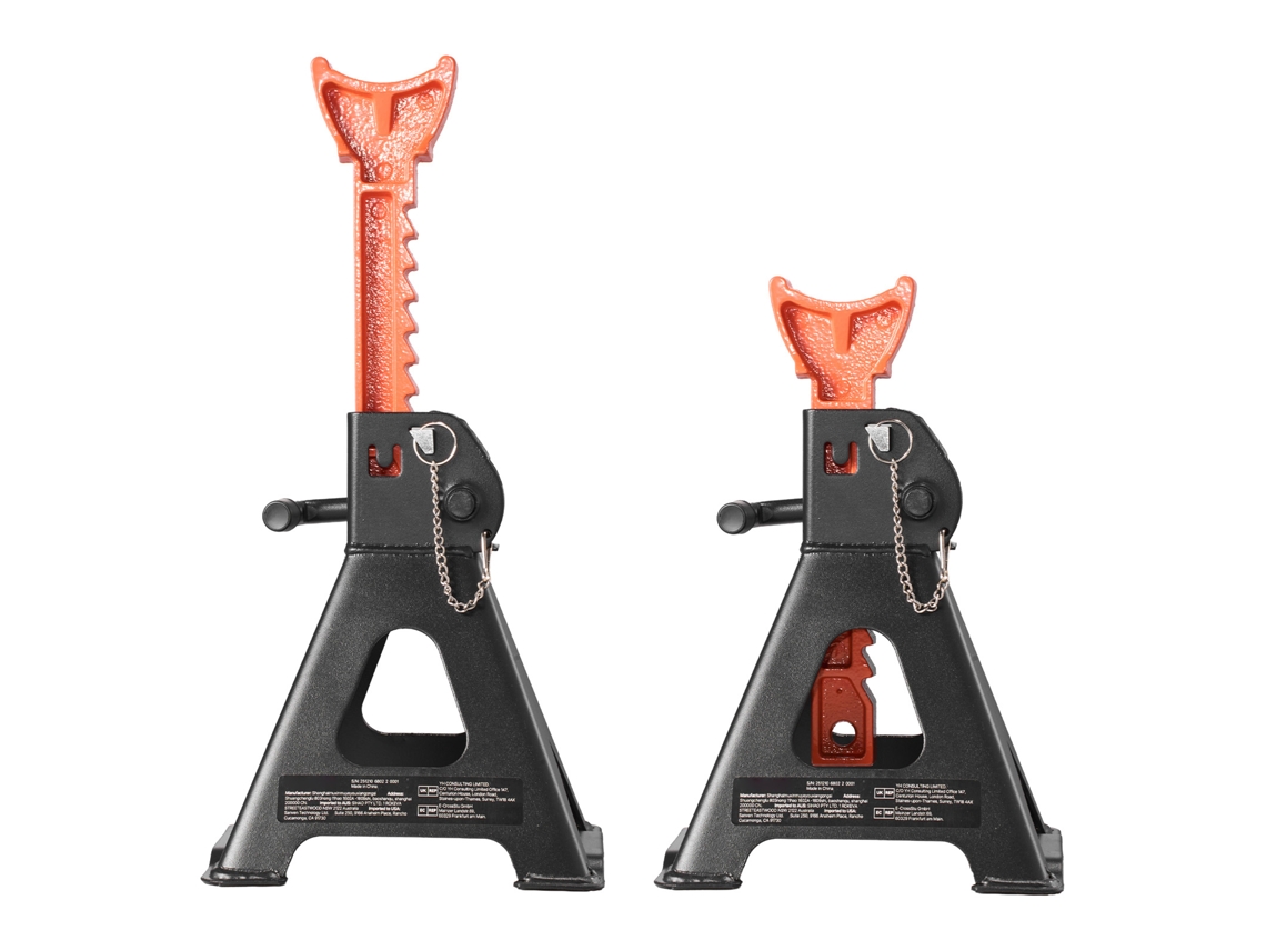 Cavaletes para Automóveis com Capacidade de 3 T, Macacos Estabilizadores Altura Ajustável 275 415 Mm, Aço Resistente Duplo Bloqueio Levantar Suv