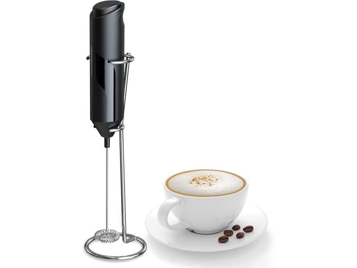 Batedor de Leite Elétrico Portátil com Suporte de Aço Inoxidável Alimentado Por Bateria Mini Liquidificador para Café Frappe 111