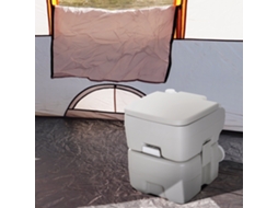 Sanita Portátil De 20l Com Tampa Para Campismo Viagem Barco Capacidade Máxima 147 Kg 41.5x36.5x42 Cm Cinza Claro
