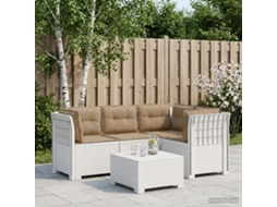 Vidaxl Sofá De Jardim Para 4 Pessoas Com Almofadas Visual Rattan Pp