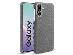 Capa De Celular Tkdaddy Para Samsung Galaxy M56 5g, Textura De Tecido, Anti-riscos, Capa Traseira De Pc, Cinza