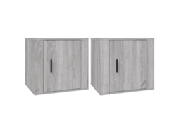 Bedside Cabinet, Bedside Cabinets Vidaxl Cinzeto Madeira Processada (n/a)