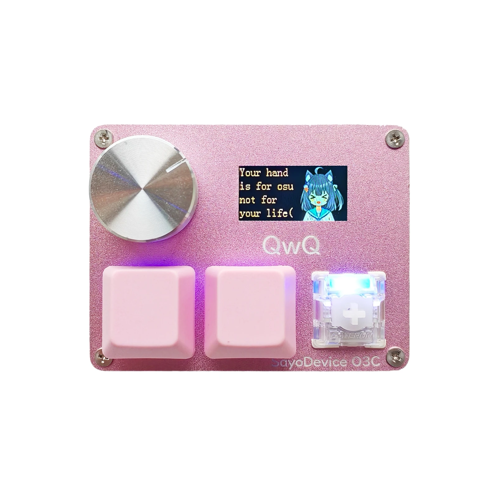 (rosa) Teclado Com Interruptor Magnético De Acionamento Rápido E Botão Giratório Para Atalhos De Copiar E Colar Na Tela.