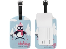 Etiqueta De Bagagem Viagem Com Pinguim Férias Inverno, Com Cartão De Identificação Malas Meninos E Meninas