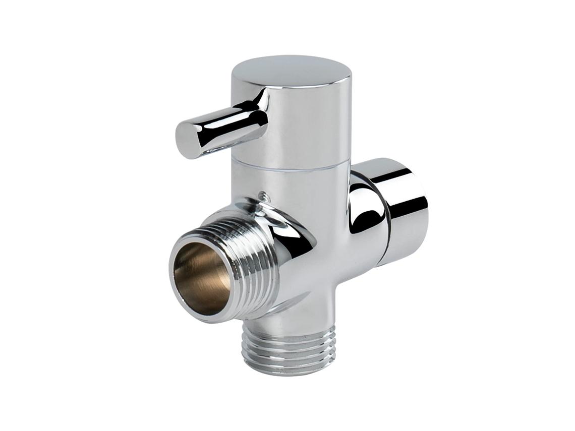 Válvula Tee Universal em Latão Maciço G1/2", Cromada, compatível com Chuveiro Fixo e Ducha Manual | S/MARCA