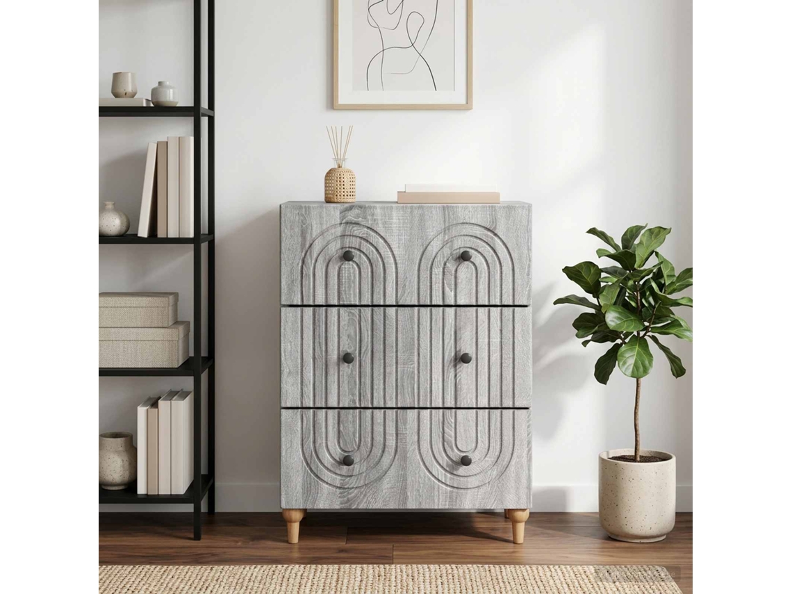 Vidaxl Gabinete De Gavetas Sonoma Cinzento 66 X 34,5 X 90 Cm