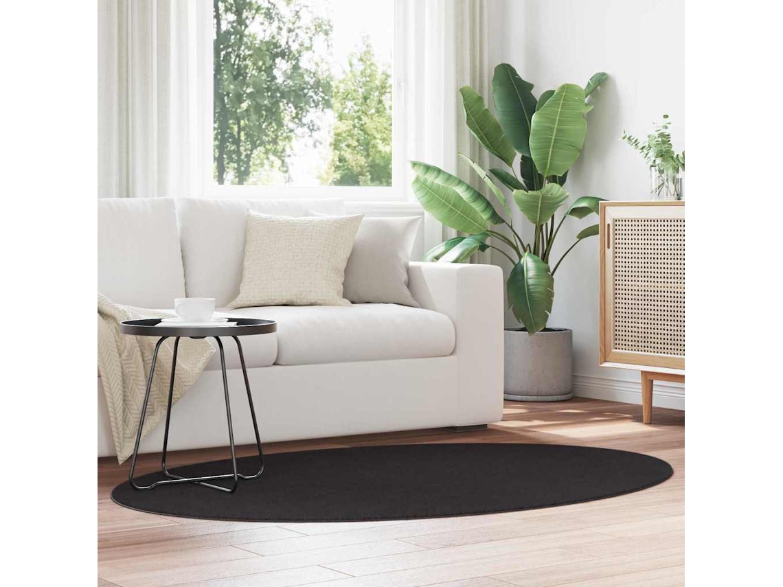 Vidaxl Tapete Huarte Preto 120 X 170 Cm 100% Poliéster