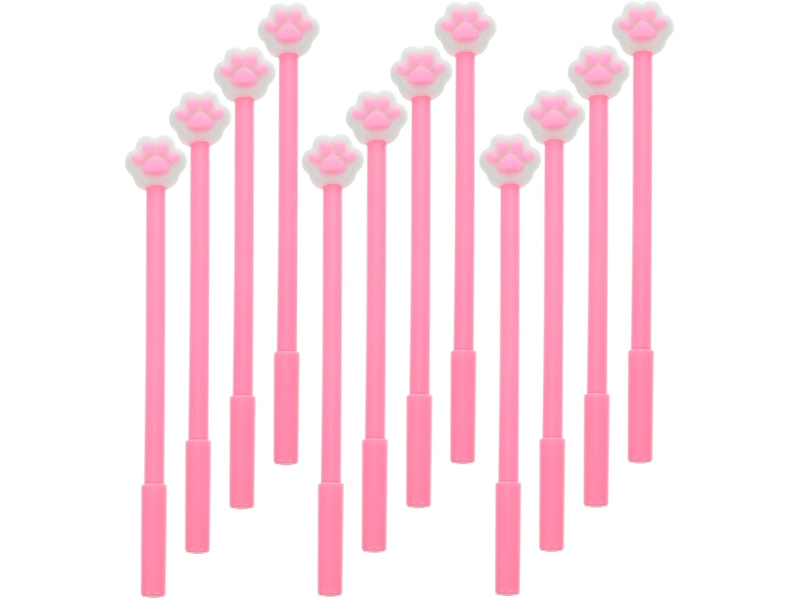 Canetas Em Gel Nuobesty Com Estampa De Pata Gato, Rosa, 16 Unidades