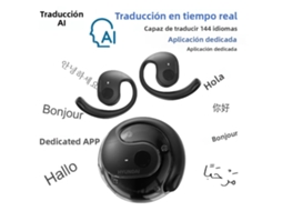 (ai Black) Fones De Ouvido Sem Fio, Equipados Com Tradutor De Ia Para 144 Idiomas, À Prova D'água E Com Bluetooth 5.3 Estéreo.