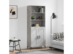 Vidaxl Armário Alto 69,5x34x180 Cm Derivados De Madeira Cinza Cimento