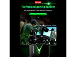 Fones De Ouvido Sem Fio True Wireless Bt Lenovo Lp6, Fones De Jogo E-sport, Latência Baixa De 65ms, Preto