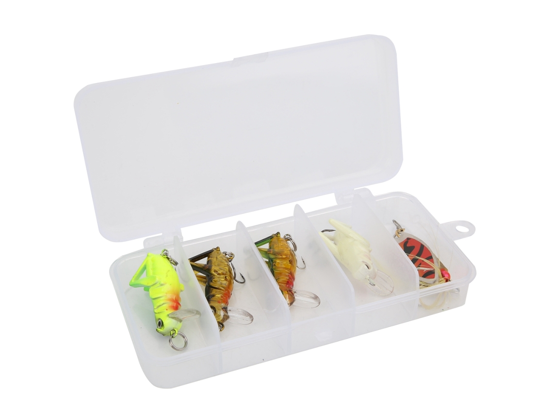 Lure Freshwater Hard Bait Set (bionic Grasshopper, Spoon Lure) Universal 5-piece T0064 Grasshopper Minnow Artificial Bait
