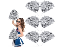 Bolas De Pompon Prateadas Para Torcida, 6 Unidades, Acessórios De Torcida Para Eventos Esportivos E Festas