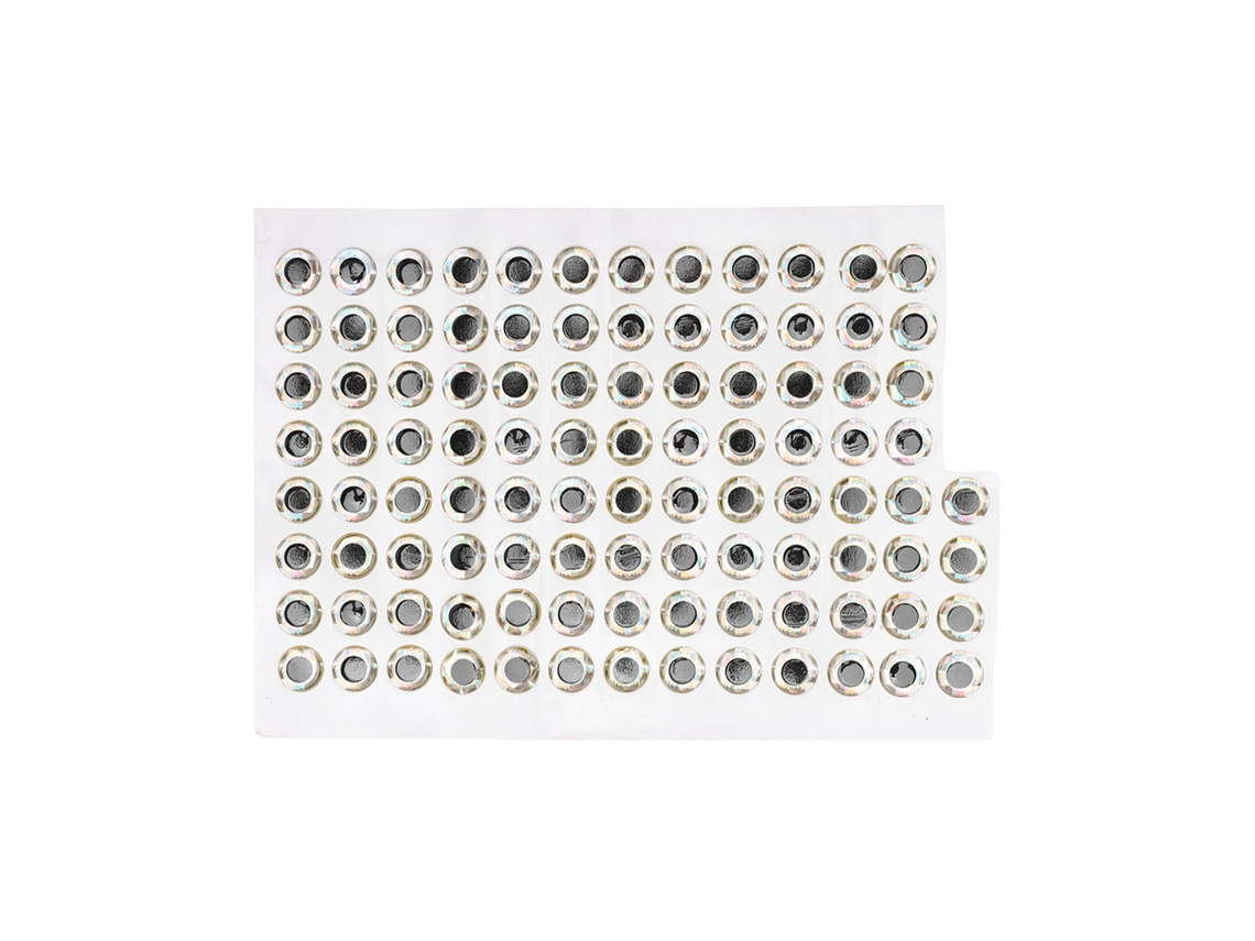 Olhos de Peixe Artificiais 10mm Prata 100un
