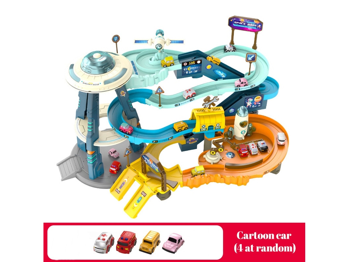 Electric Track Parking Building Car Toy Racing Rail Car Train Track Toy For Children Gifts Mechanical Adventure Brain Table Game
