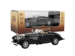 Mali carro de Brinquedo Vintage com Luz e Som Modelo de Carro Pull Back em Liga Preto