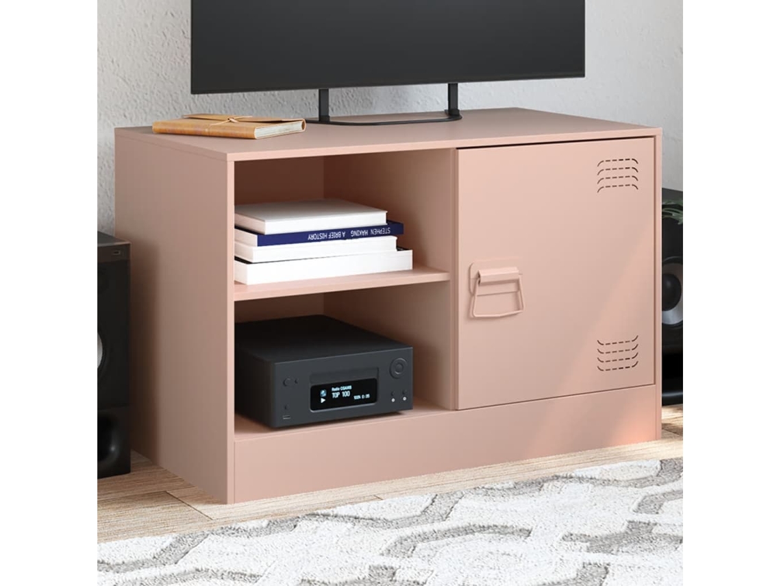 Vidaxl Móvel De Tv 67x39x44 Cm Aço Rosa