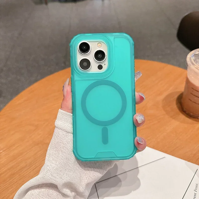 (verde, Iphone 13) Capa Protetora Resistente, Compatível Com Magsafe, À Prova De Choque.