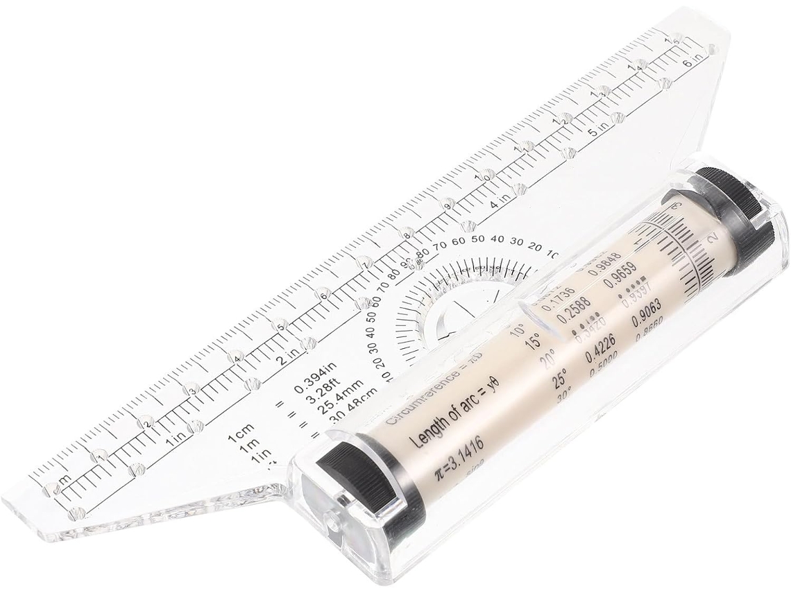 Régua De Plástico Multifuncional Portátil Alasum 15cm Com Rolo Para Desenho E Medição Precisa Em Estúdio Escritório