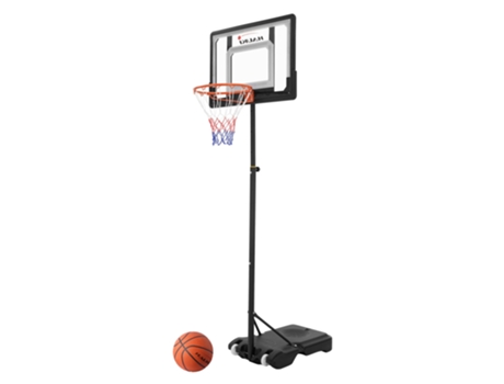 Conjunto de Cestos de Basquetebol com Suporte Aço Vermelho HAUKI