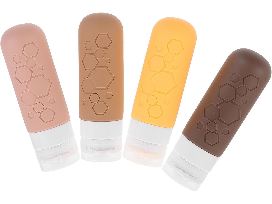 Conjunto De 4 Frascos De Viagem De Silicone De 90ml