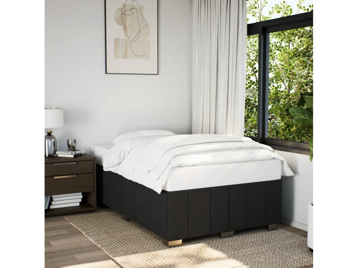 Vidaxl Estrutura De Cama Sem Colchão Preto 120x190 Cm Tecido