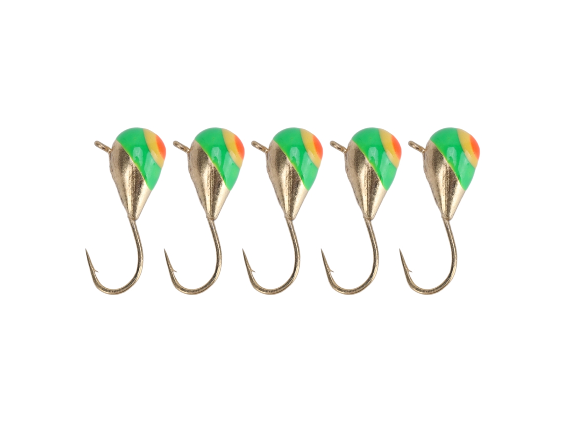Kit 5 Anzóis Pesca Gelo Carbono Alta 5mm