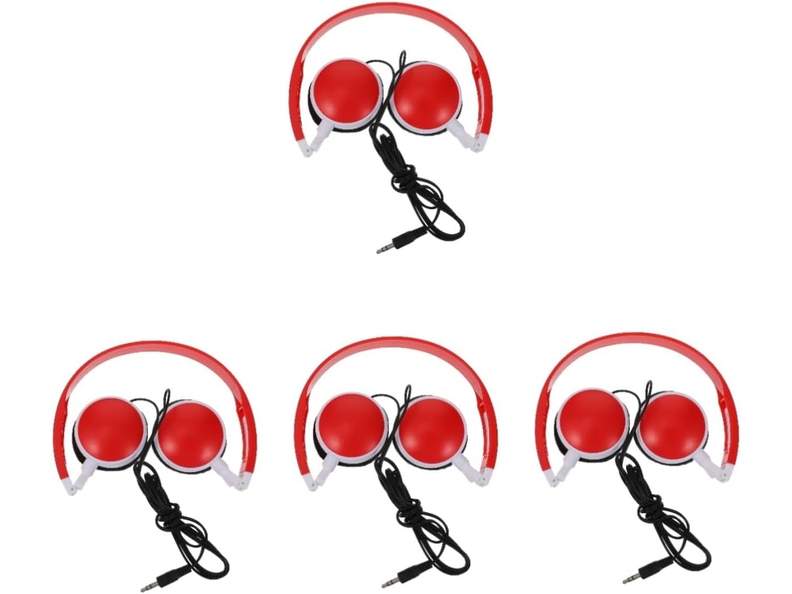 Jojofuny Conjunto De 4-fones Ouvido Unissex Dobráveis Com Fio Para Escola, Som Estéreo, Confortáveis E Ideais Para