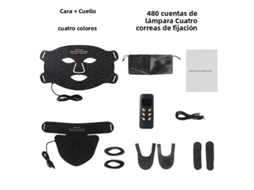(estilo 2) Máscara De Fototerapia Led Vermelha, Equipada Com 480 Luzes Ajustáveis Em Quatro Cores, Feita De Silicone.