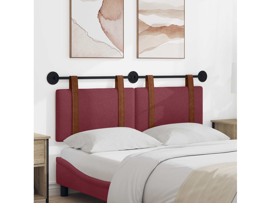 Vidaxl Cabeceira Suspensa Vinho Vermelho 150 X 55 X 5 Cm Pu Antigo