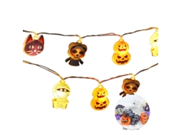 Laxiscreed - Luzes De Halloween Com Figuras De Abóboras, Aranhas E Morcegos, 3m, Com Controlo Remoto, Bateria E Usb