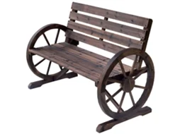 Banco de Jardim Madeira de Abeto Cor Marrom Rústico 105,5x56x75 cm Outsunny