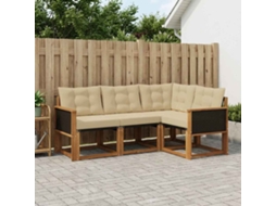 Vidaxl Conjunto De Sofás Para Exterior 4 Pcs Natural E Bege
