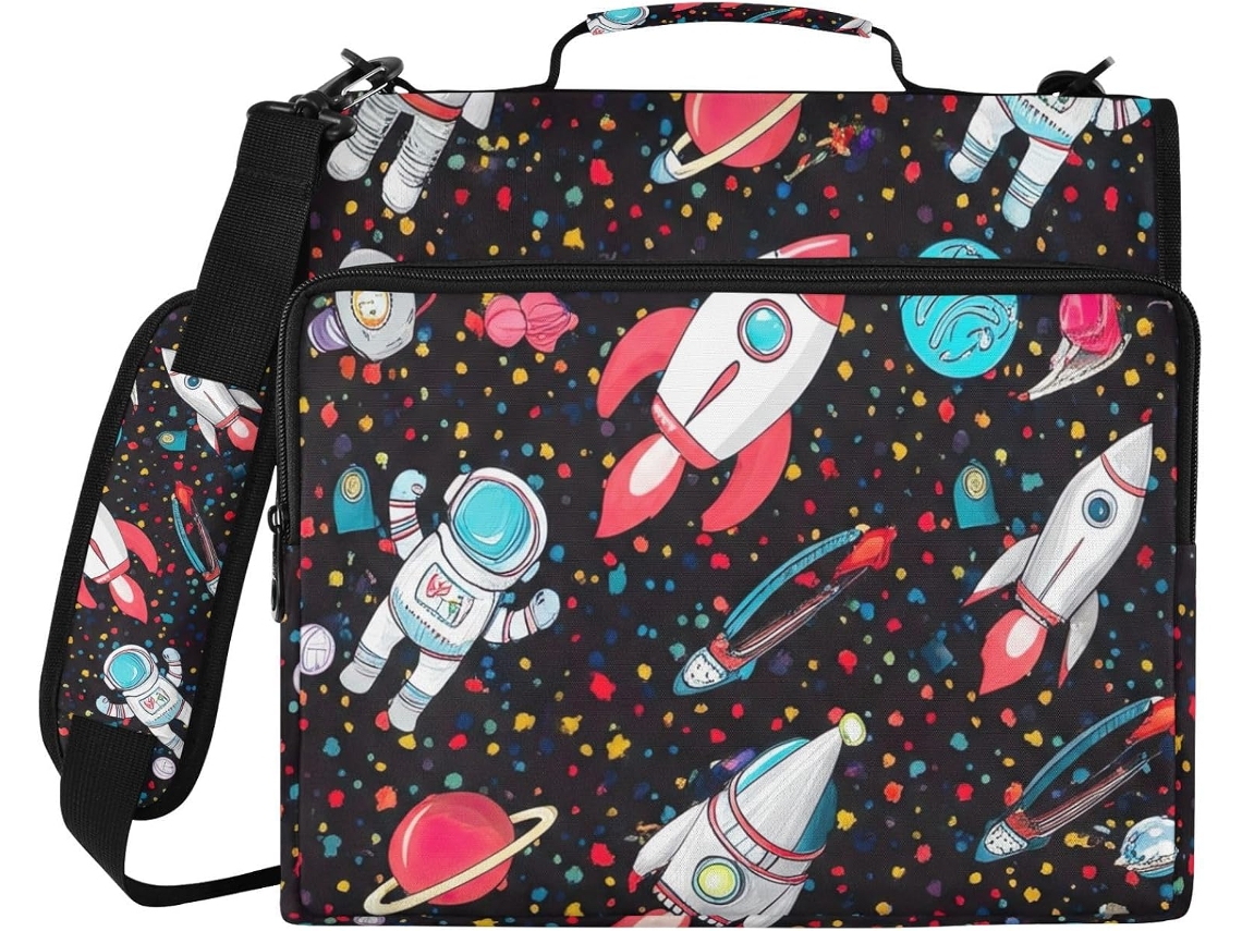 Mochila Fofa De Astronauta Desenho Animado, Organizador Com Zíper E Compartimento Laptop, Armazenamento Resistente
