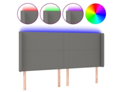 Led Headboard, Led Headboards Vidaxl Cinzeto Tecido (163 X 16 X 118/128 Cm)