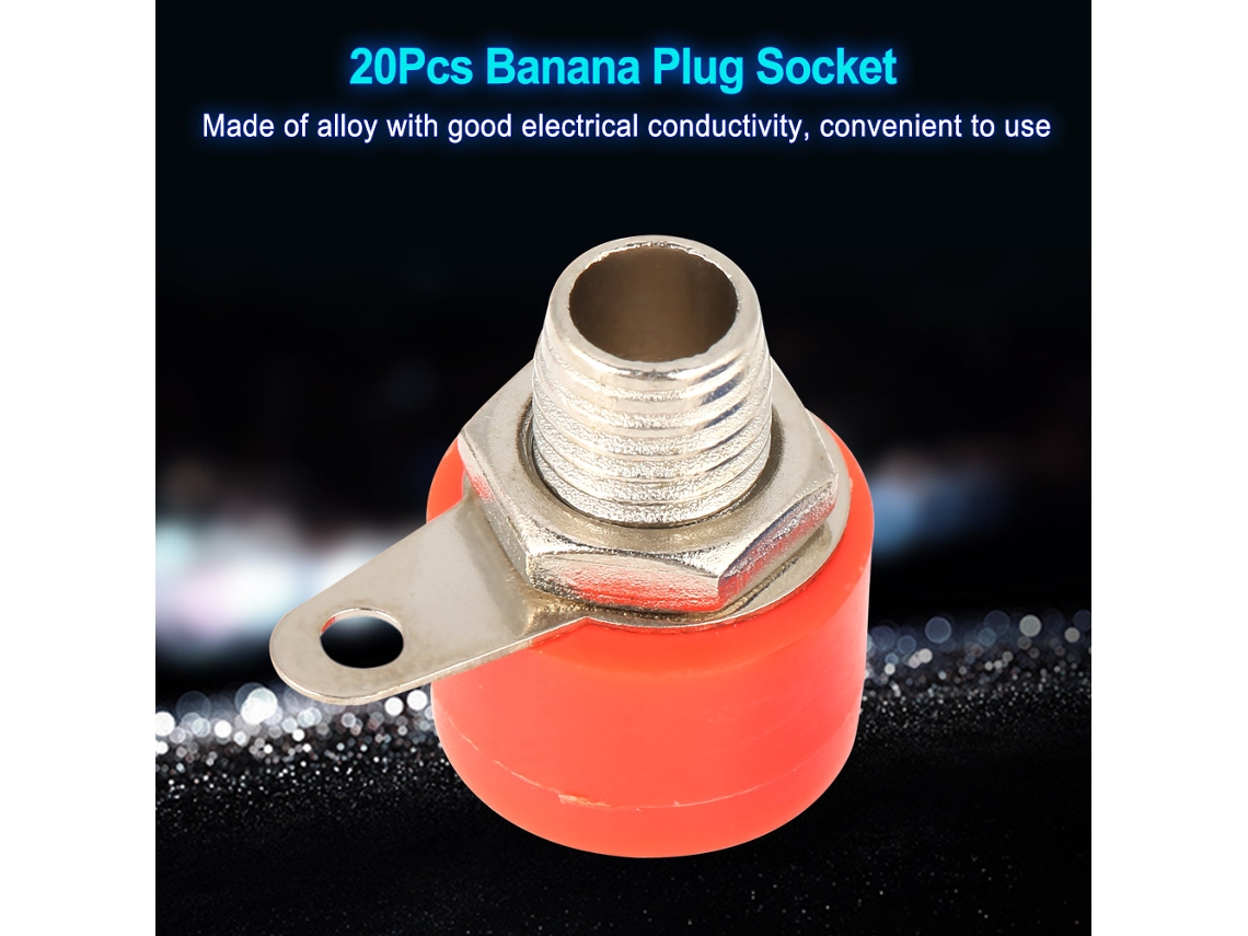 Conjunto De 20 Conectores Banana Laxiscreed Para Amplificadores E Alto-falantes Em Várias Cores