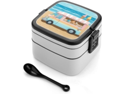 Lancheira Para Adultos Com Colher, Dupla Camada, Empilhável, À Prova De Vazamentos, Estilo Bento, Ideal Para Preparar