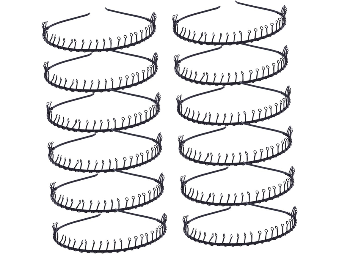 Pacote Com 24 Faixas De Cabelo Pretas De Arame Com 31 Dentes - Fáceis De Usar E Confortáveis.