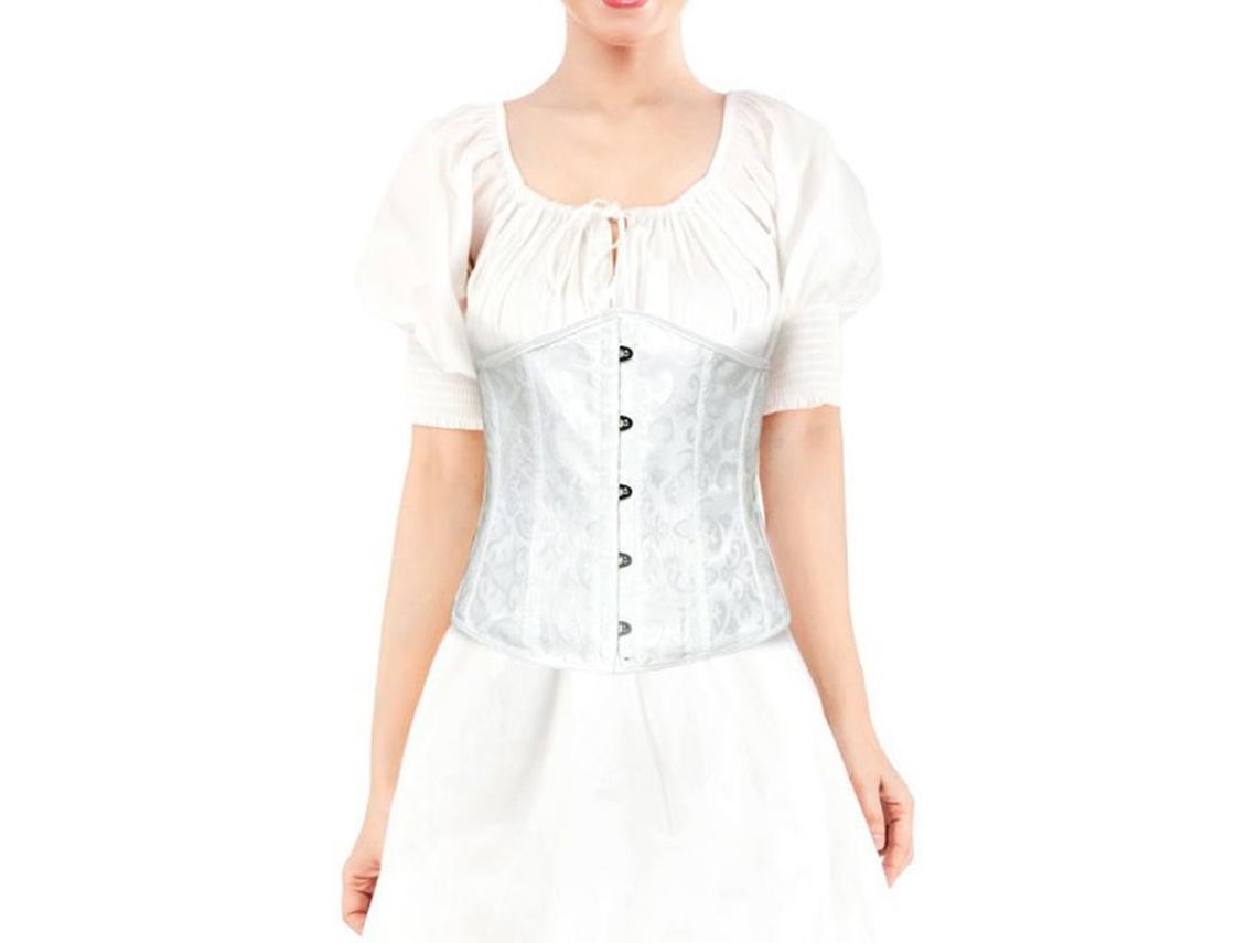 Espartilho Jacquard branco para mulher