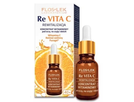Concentrado vitamínico para cuidados com os olhos, pescoço e colo 40 Flos Lek Re Vita C Floslek (30 ml)