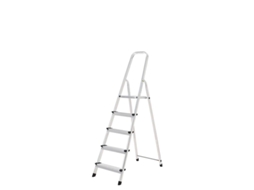 Oryx escalera aluminio 5 peldaños plegable, uso doméstico, antideslizante, ligera y resistente